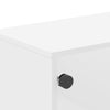 White Engineered Wood TV Cabinet with Glass Doors - Media Unit/Stand for R0O1