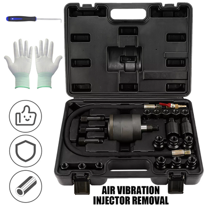 Air Vibration Injector Removal Puller Tool Set Remove Seized Injectors W/Gloves