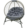 Rattan Egg Chair Wicker Basket Chair with Cushion Bottle Holder Bag