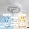 LED Ceiling Fan with Color Changing Lighting Smart RGB Speed Low Profile 20x8in