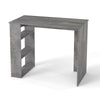 Computer Desk 90cm Study Desk Wooden Writing Desk w/Bookshelf-Grey