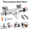 UK Modern Thermostatic Bath Shower Mixer Taps Deck Mounted Chrome Valve Bar Tap