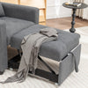 Convertible Sleeper Chair Linen Futon Sofa Bed Small Couch Adjustable Backrest