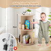 Round Spinning Corner Bookcase w/Bear Baffles Natural