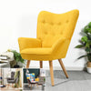 Retro Modern Armchair Wing Back Button Chair Single Sofa Seat Upholstery Linen
