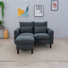 2 Seater faux leather/Linen Fabric Love Seat Sofa Armchair with Footstool Couch