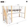 Bunk Bed with Desk & Shelves, Loft Bed with Storage Stairs, 3FT Wooden Bed Frame
