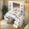 Modern LED Dressing Table Makeup Desk with 11 Lights Mirror Bedroom Vanity Set