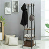Heavy Steel Frame Coat Stand 4-Ladder Clothes Rail Hat Bag Rack Hooks Shelf Hold