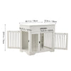 Dog Crate Furniture Wooden Crate Table Thickened Metal Tube Cage w/ Double Doors