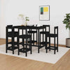 7 Piece Bar Set Black Solid Wood Pine vidaXL