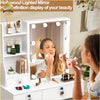 Modern Dressing Table With LED Mirror & Cushioned Stool Vanity Table Makeup Desk