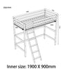 White 3FT Single Solid Pine Wood Loft Bed Frame High Sleeper Bunk Bed Cabin Bed