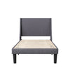 3ft Single Bed Frame Grey With Legs Strong Upholstered Bed with Winged Headboard