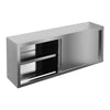 2 Tier Commercial Kitchen Stainless Steel Sliding Doors Cabinet Wall Cupboard UK