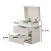 High Gloss BedsideTable Cabinet Storage 2 Drawers with LED Light Bedroom White