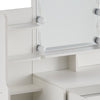 4 Drawers White Dressing Table Set Makeup Desk with Mirror Stool Shelf Storage