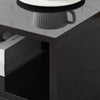 Black High Gloss Coffee Table with Four Storage Rectangular Living Room Modern
