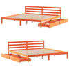 Bed Frame with Drawers Wax Brown 180x200 King Solid Wood Pine V3U2