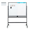 Double Sided Magnetic Whiteboard Adjustable Mobile Revolving Board with Magnets