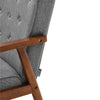 Grey Fabric Accent Chair Scandi Armchair Rubber Wood Frame Single Fireside Sofa