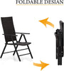 High Back Garden Outdoor Chair 7 Comfortable Positions Rattan Folding Chairs