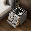 3 Drawers LED Bedside Table Wireless Charging Nightstand Bedside Cabinet Modern