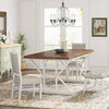 Industrial Dining Table for 6 Seater, 63-Inch Rectangular Wood Kitchen Table