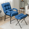 Modern Accent Chair Linen Fabric Arm Chair Upholstered Single Chair w/Ottoman