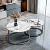 2Pcs Nesting Table Coffee Table Set Aluminium Centre Table Living Room Furniture