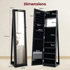 Jewelry Cabinet Armoire Lockable Standing Jewelry Organizer-Black