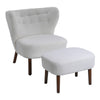 Big Sale! Teddy Fabric Armchair Cocktail Wing Back Chair Lounge Sofa w/Footstool
