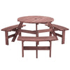 6 Seater Wooden Round Picnic Table and Bench Set Garden Furniture Set Outdoor