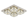 Crystal LED Ceiling Light Modern Square Chrome Lamp Fitting Pendant Chandelier