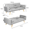 Stylish Linen Fabric Upholstered Clic Clac Sofa Bed 3 Seater Reclining Settee