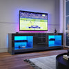 Black TV Stand Unit Cabinet Modern High Gloss Drawers 160cm with RGB LED Light