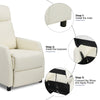 Recliner Chair 6 Points Massage Heating Sofa PU Upholstered Armchair Living Room
