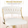 Set of 2 Bar Stools 360° Swivel Counter Height Upholstered Velvet Adjustable