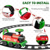 Ride On Train with 16 Pieces Tracks & Storage Box under Seat-Green