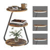 Side Coffee Table 3 Tier Storage Bedside End Table With LED Light Living Room