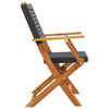 Folding Garden Chairs 6 pcs Black Poly Rattan and Solid Wood J8S7