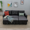New 3 Seater Pull-Out Reversible Chaise Sofa Bed with Storage, Faux Leather