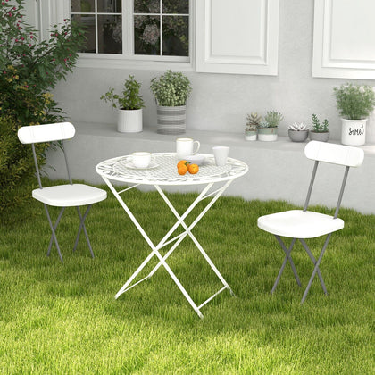 2X Folding Heavy Duty Molded Chairs Solid Frame Stackable Chair w/Backrest White