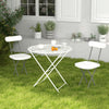 2X Folding Heavy Duty Molded Chairs Solid Frame Stackable Chair w/Backrest White