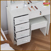 White Dressing Table LED Makeup Desk 5 Drawers with Lights Sliding Mirror Stool