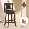 2x Swivel Bar Stool Upholstered Counter Height Bar Stool w/Curved Backrest 65CM