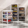 Plastic Storage Drawers Tower Unit Desktop Files Cabinet Make Up Box With Wheels