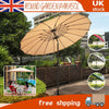 2.7M Round Garden Parasol Umbrella Patio Sun Shade Aluminium Crank Adjustable