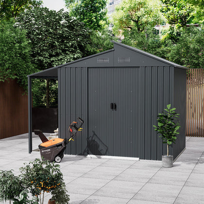 10 x 6ft Metal Garden Shed Outdoor Large Sheds Tools Bike Storage House Lockable