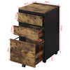 Mobile File Cabinet pedestal Storage with 3 Drawers Lockable Casters Under Desk